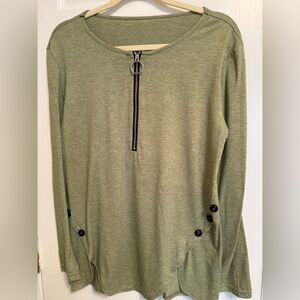 Light Olive Green Top with Embellishments
